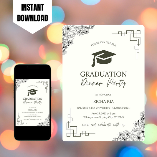 Graduation Dinner Invitation Template