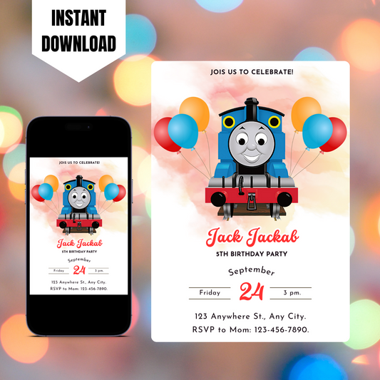 Thomas the Train Birthday Invitation Template