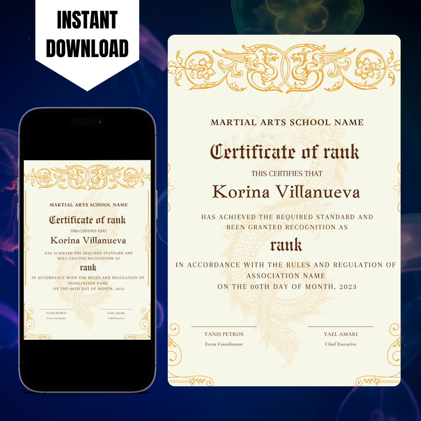 Certificate of Rank Template | Rank Certificate