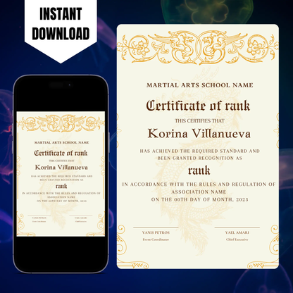 Certificate of Rank Template | Rank Certificate CreativeRino