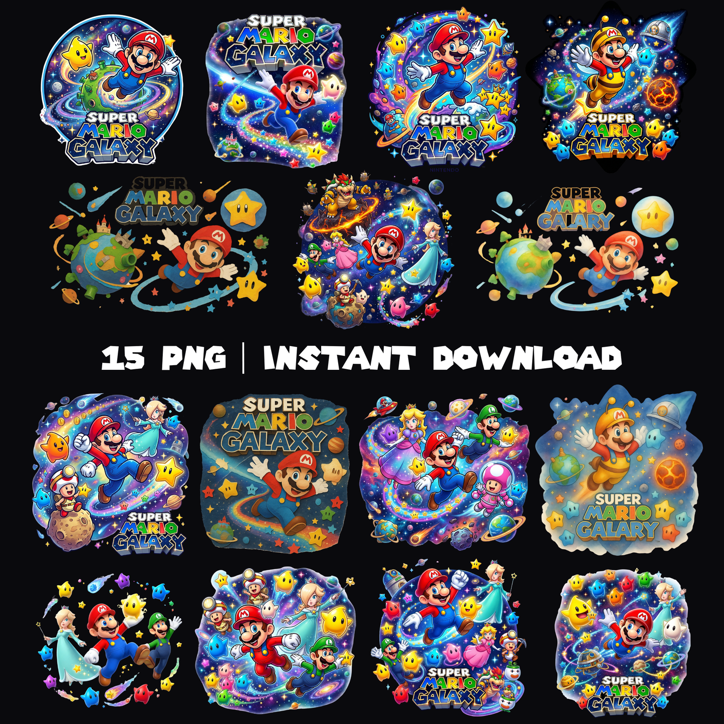 15 Super Mario Galaxy PNG | Mario Space Theme Clipart CreativeRino