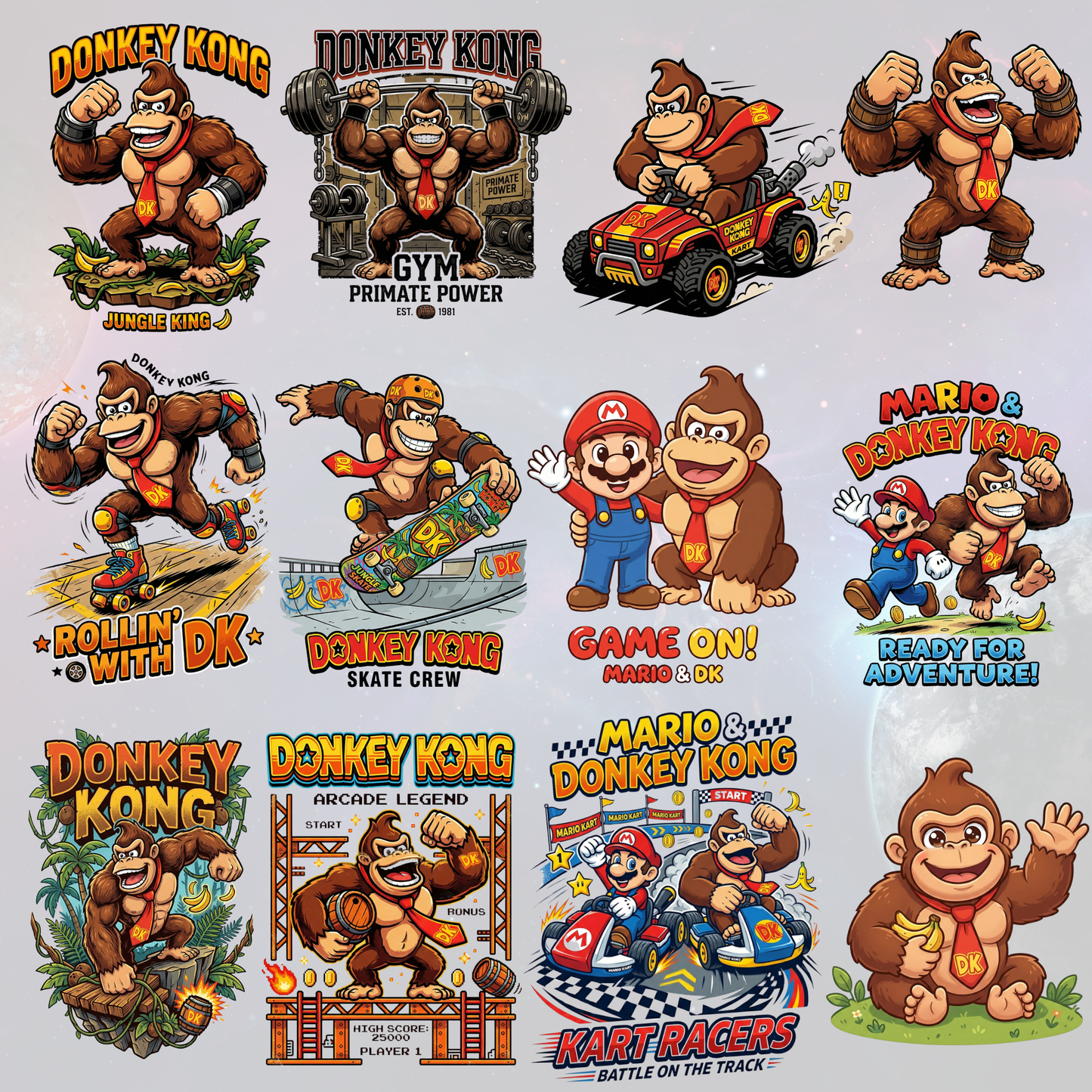 Donkey Kong PNG | High-Resolution Transparent Gaming Character Clipart | Retro Arcade Design Download CreativeRino