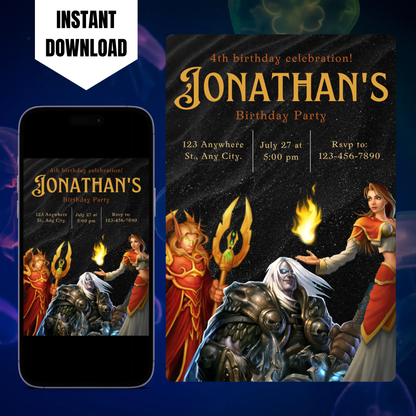World of Warcraft Birthday Invitation Template CreativeRino