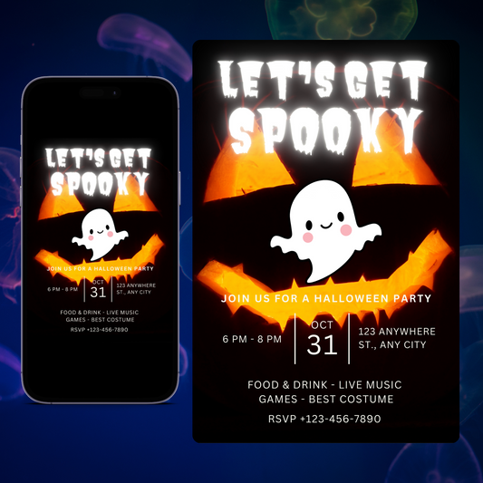 Let's Get Spooky Halloween Invitation Template