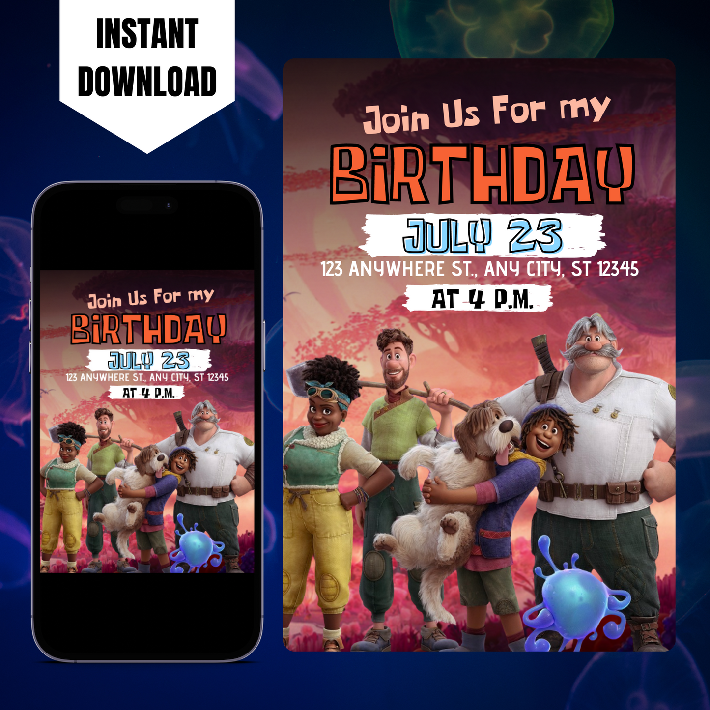 Strange World Birthday Invitation Template