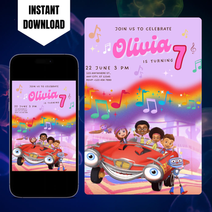 Motown Magic Birthday Invitation Template CreativeRino