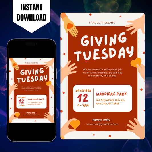 Giving Tuesday Invitation Template CreativeRino