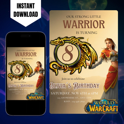 World of Warcraft Birthday Invitation Template CreativeRino