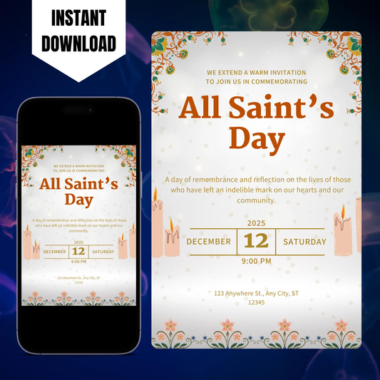 All Saints Day Invitation Template CreativeRino