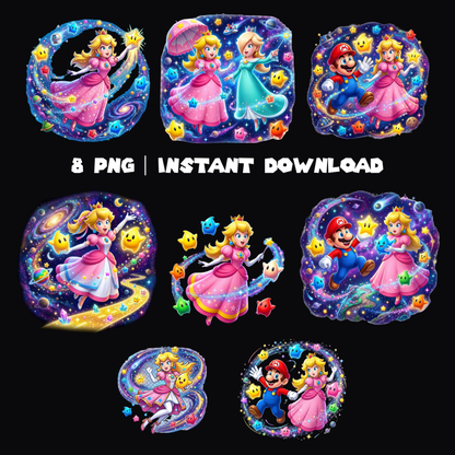 Princess Peach PNG - Super Mario Galaxy PNG | Mario Space Theme Clipart CreativeRino