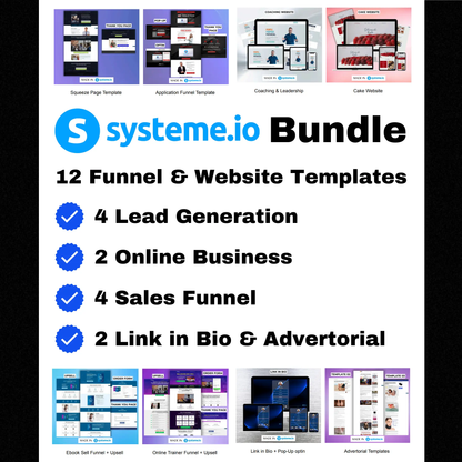 12 Systeme.io Funnel and Website Template CreativeRino