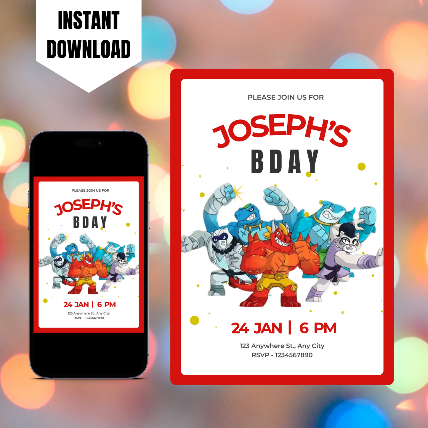 Goo Jit Zu Birthday Invitation Template