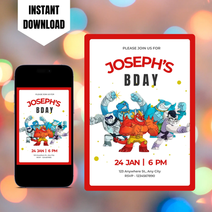 Goo Jit Zu Birthday Invitation Template CreativeRino
