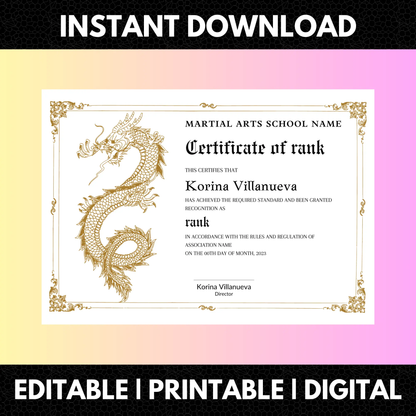 Certificate of Rank Template | Rank Certificate CreativeRino