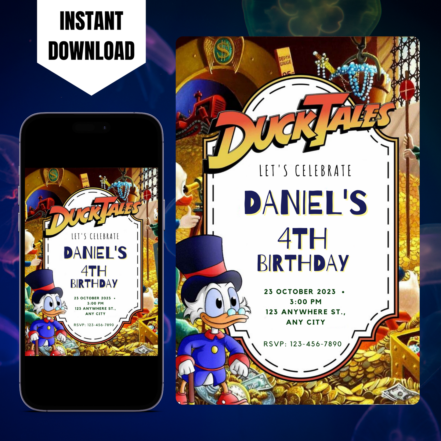 Ducktales Birthday Invitation Template