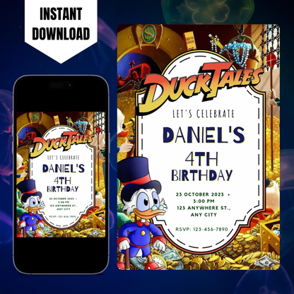 Ducktales Birthday Invitation Template CreativeRino