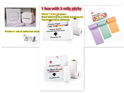 Portable Mini Thermal Label Printer Home Photo Printer Student Wrong Question Printer Bluetooth-compatible Mini Label Printer Price Tag CreativeRino