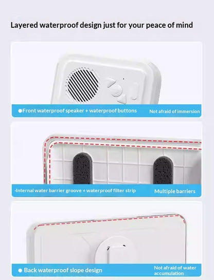 Bathroom Waterproof Mobile Phone Box Bluetooth Speaker Audio Bath TV Stand Mobile Phone Holder 360 Degree Rotation Touch Screen CreativeRino