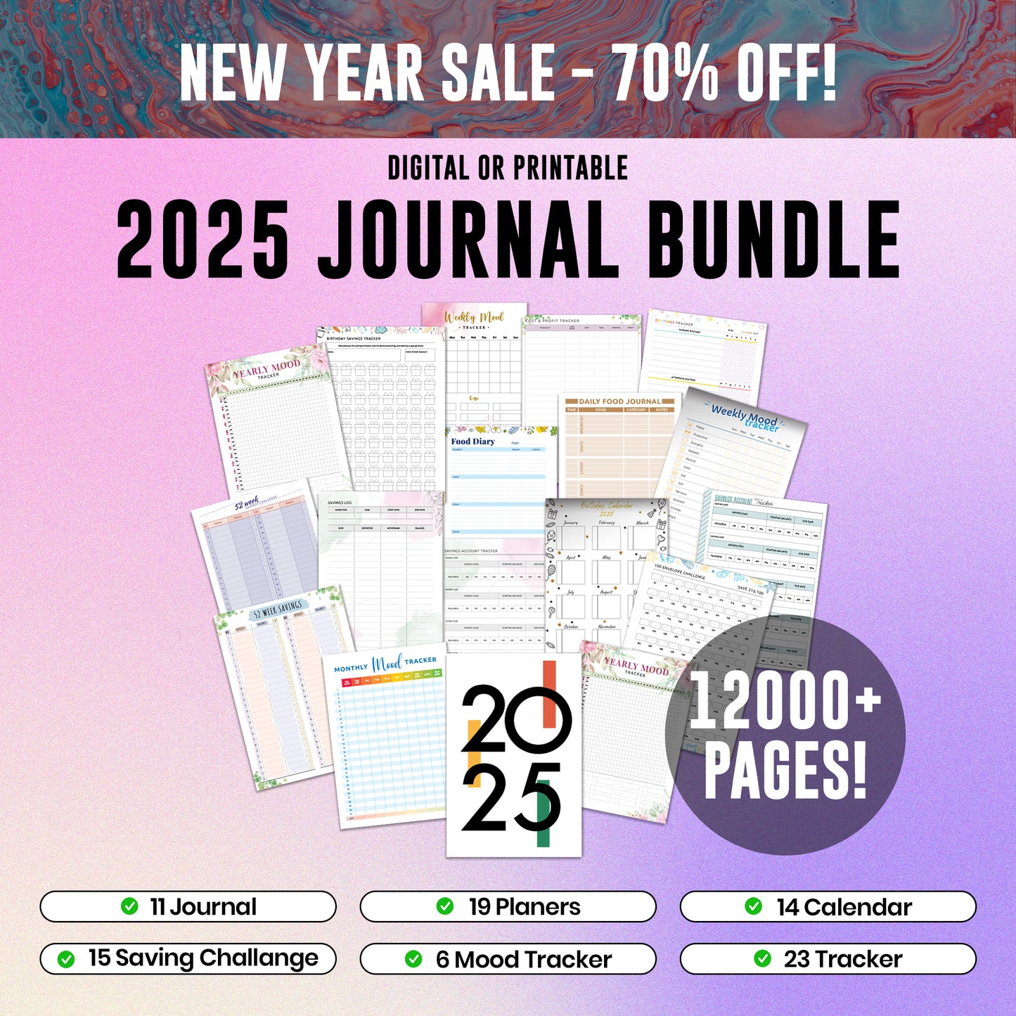 2025 Journal Planner Calendar Bundle - CreativeRino