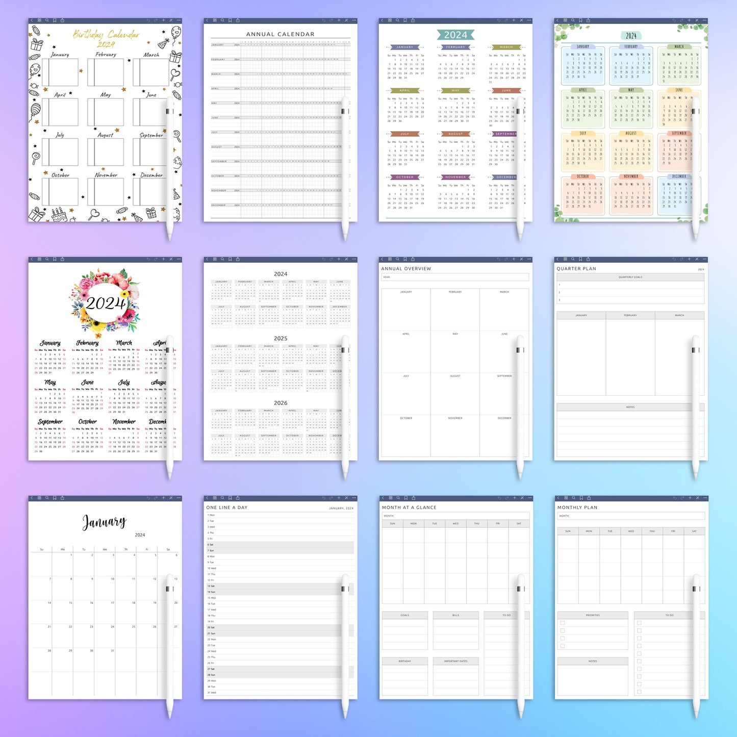 360+ reMarkable 2 Planners Template Bundle