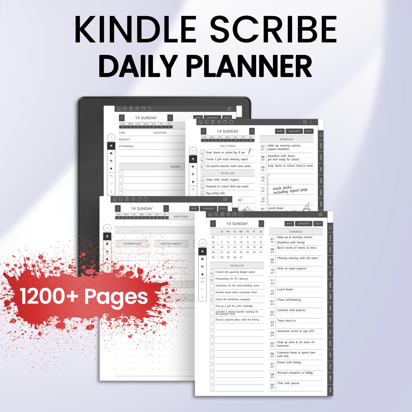 Kindle Scribe Daily Planner Template