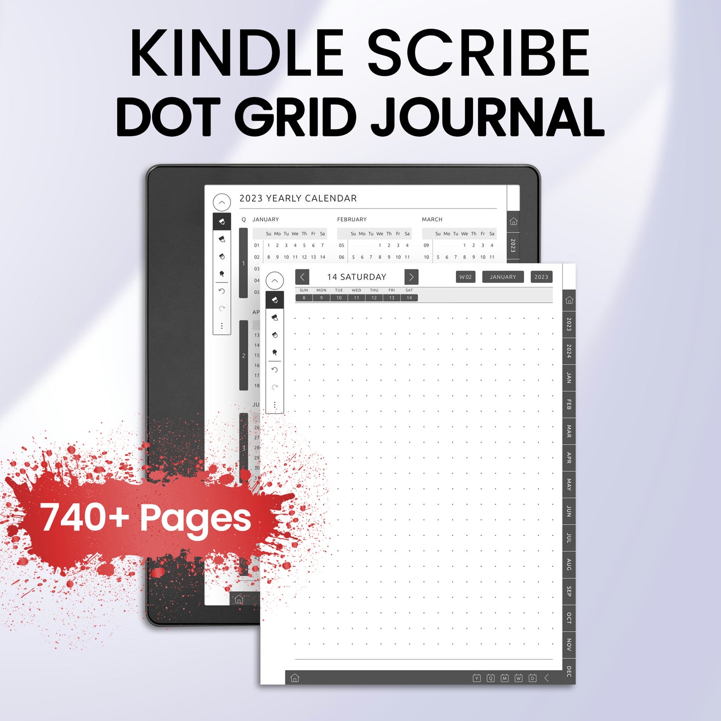 Kindle Scribe Dot Grid Journal Planner Template