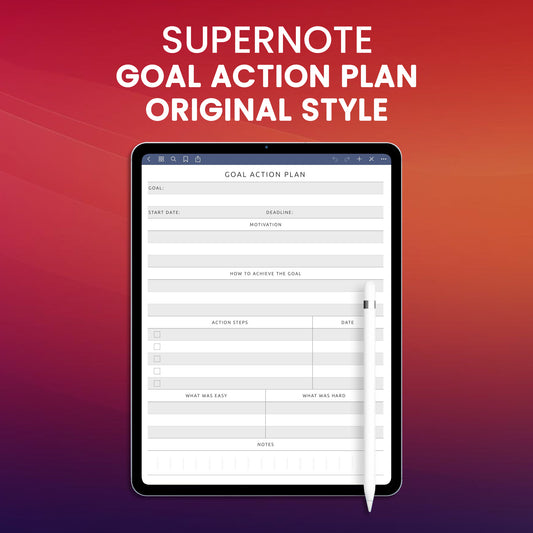 Supernote Goal Action Plan - Original Style Planner Template