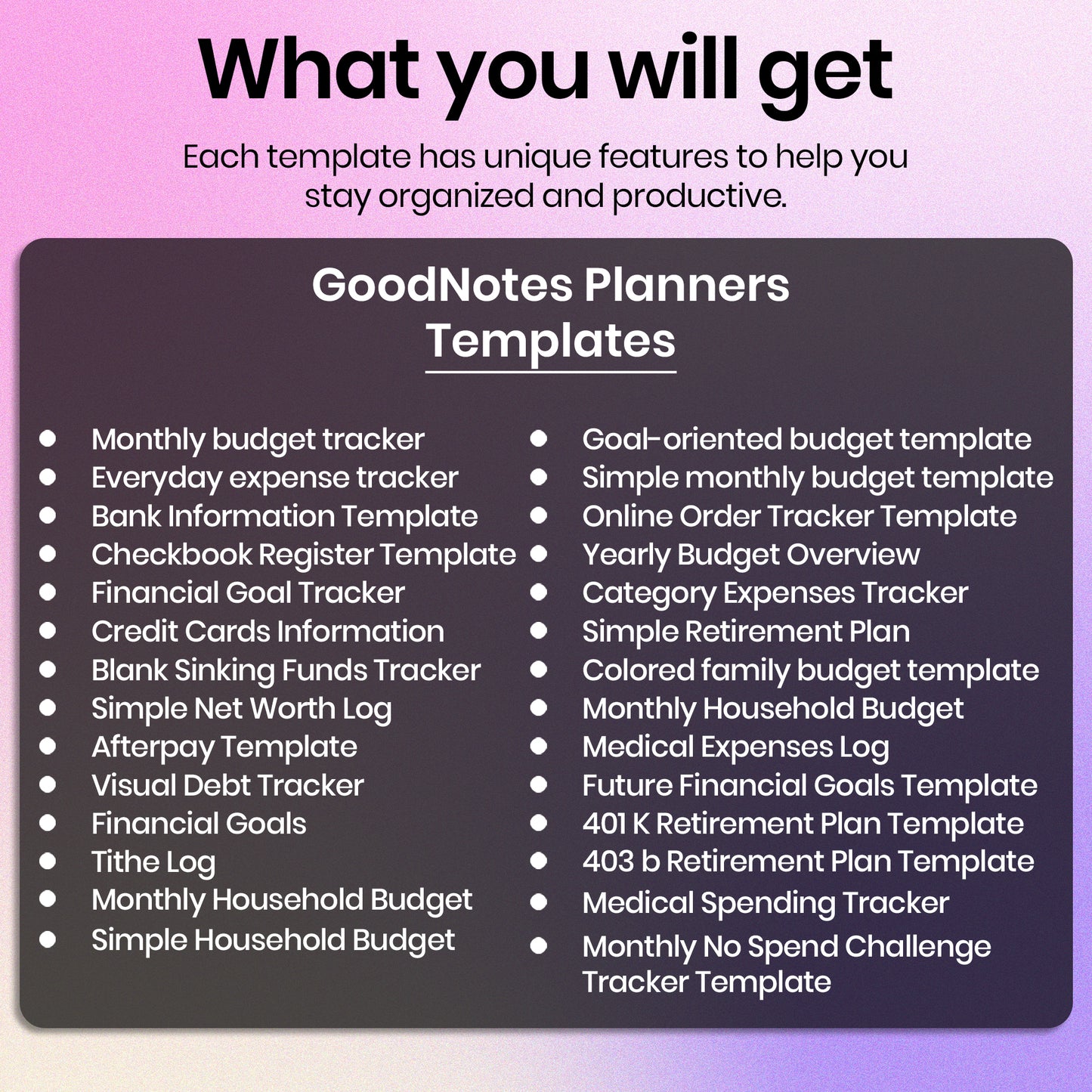 28 GoodNotes Personal Budget Templates