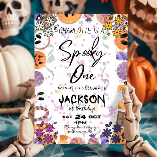 Spooky One Halloween Birthday Invitation Template