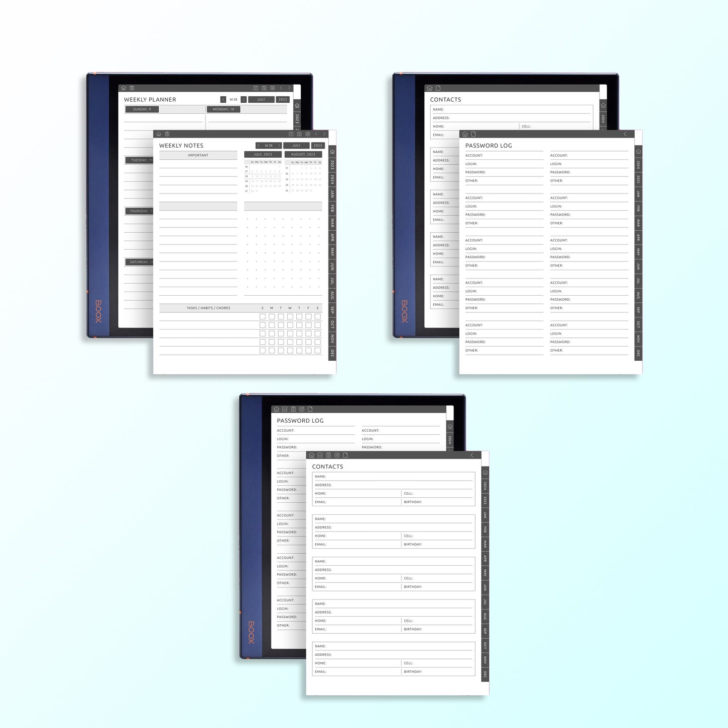 40+ Onyx Boox Planners Template Bundle