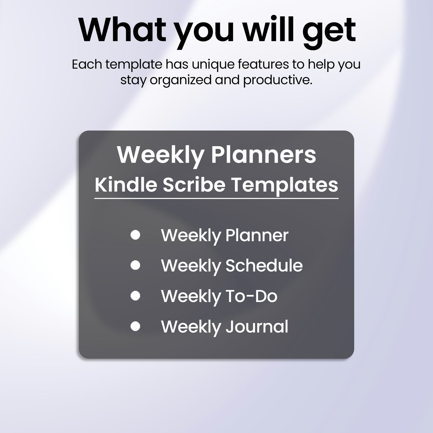 4 Kindle Scribe Weekly Planner Template Bundle