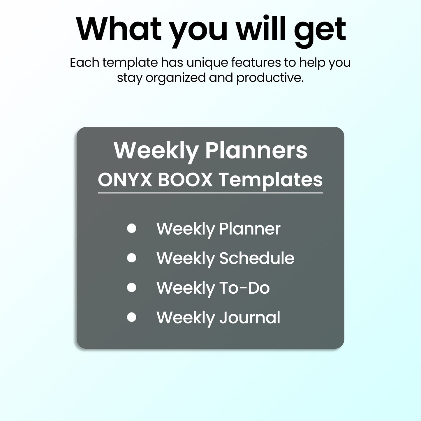 4 Onyx Boox Weekly Planners Template Bundle