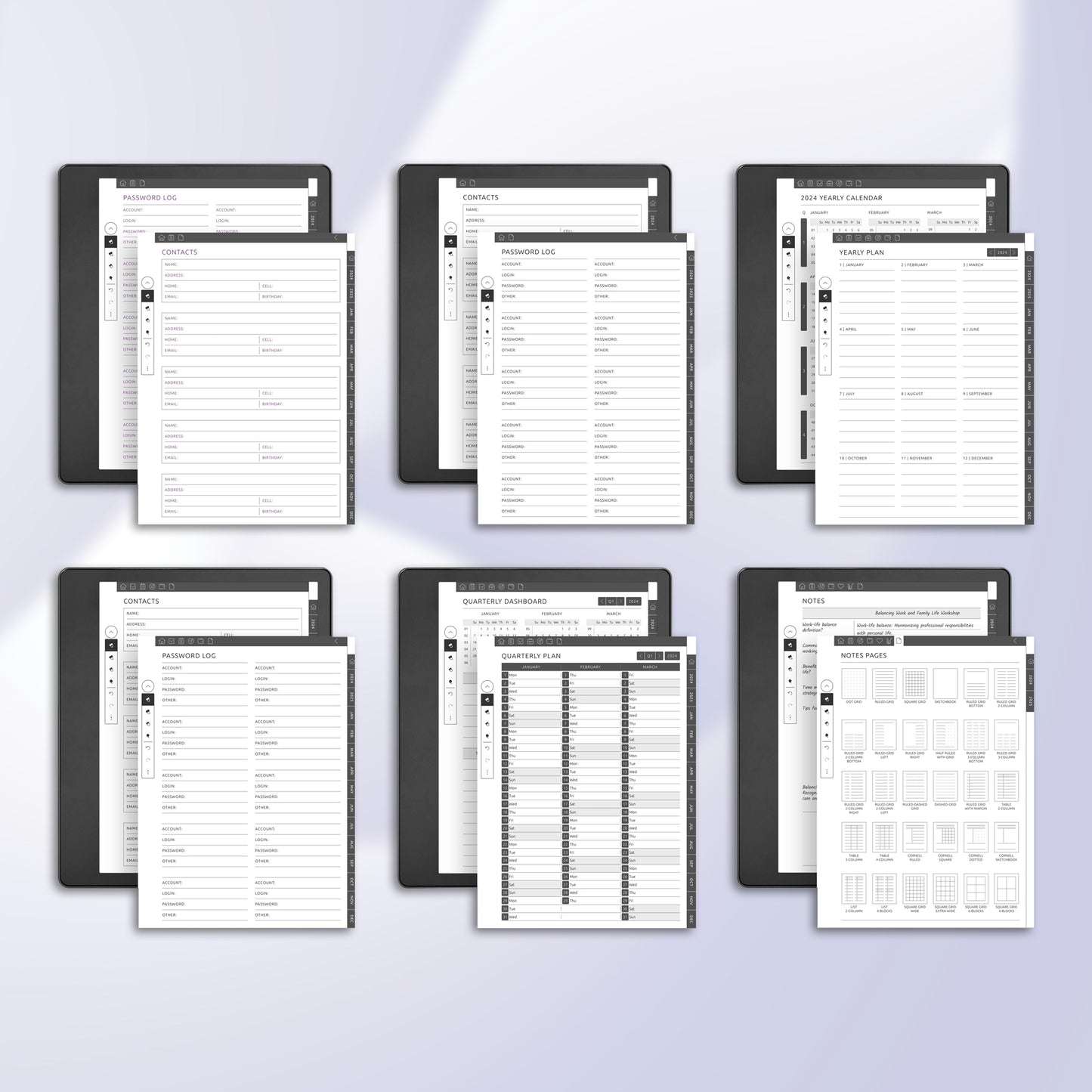 Kindle Scribe Weekly Schedule Planner Template