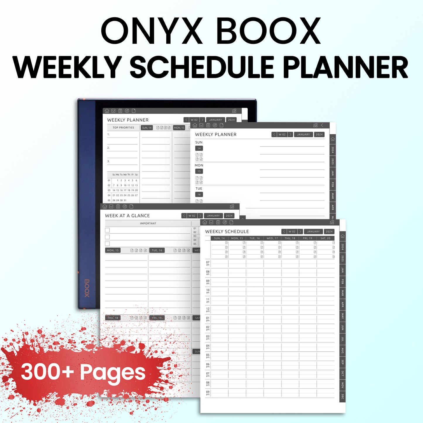 Onyx Boox Weekly Schedule Planners Template