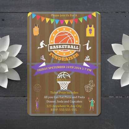 Basketball Fundraiser Flyer Template | Basketball Trails Flyer CreativeRino