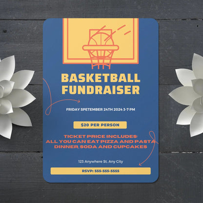 Basketball Fundraiser Flyer Template | Basketball Trails Flyer Invite CreativeRino