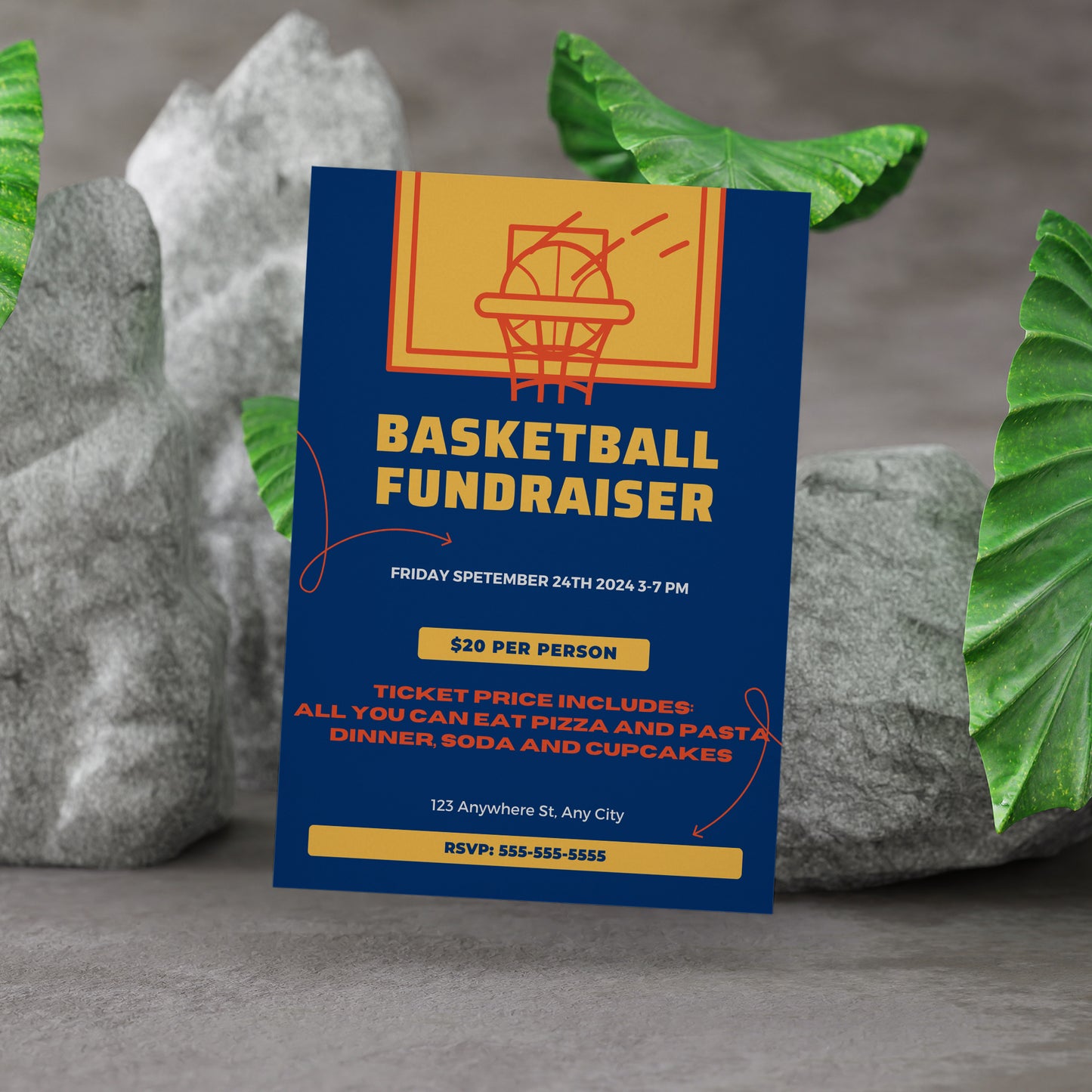 Basketball Fundraiser Flyer Template | Basketball Trails Flyer Invite