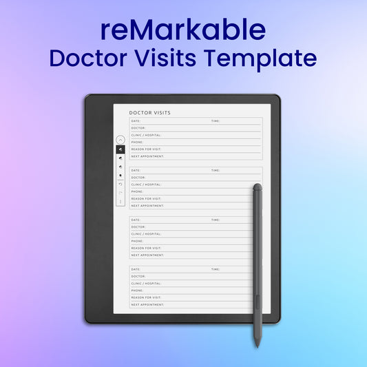 reMarkable 2 Doctor Visits Template Planner Template