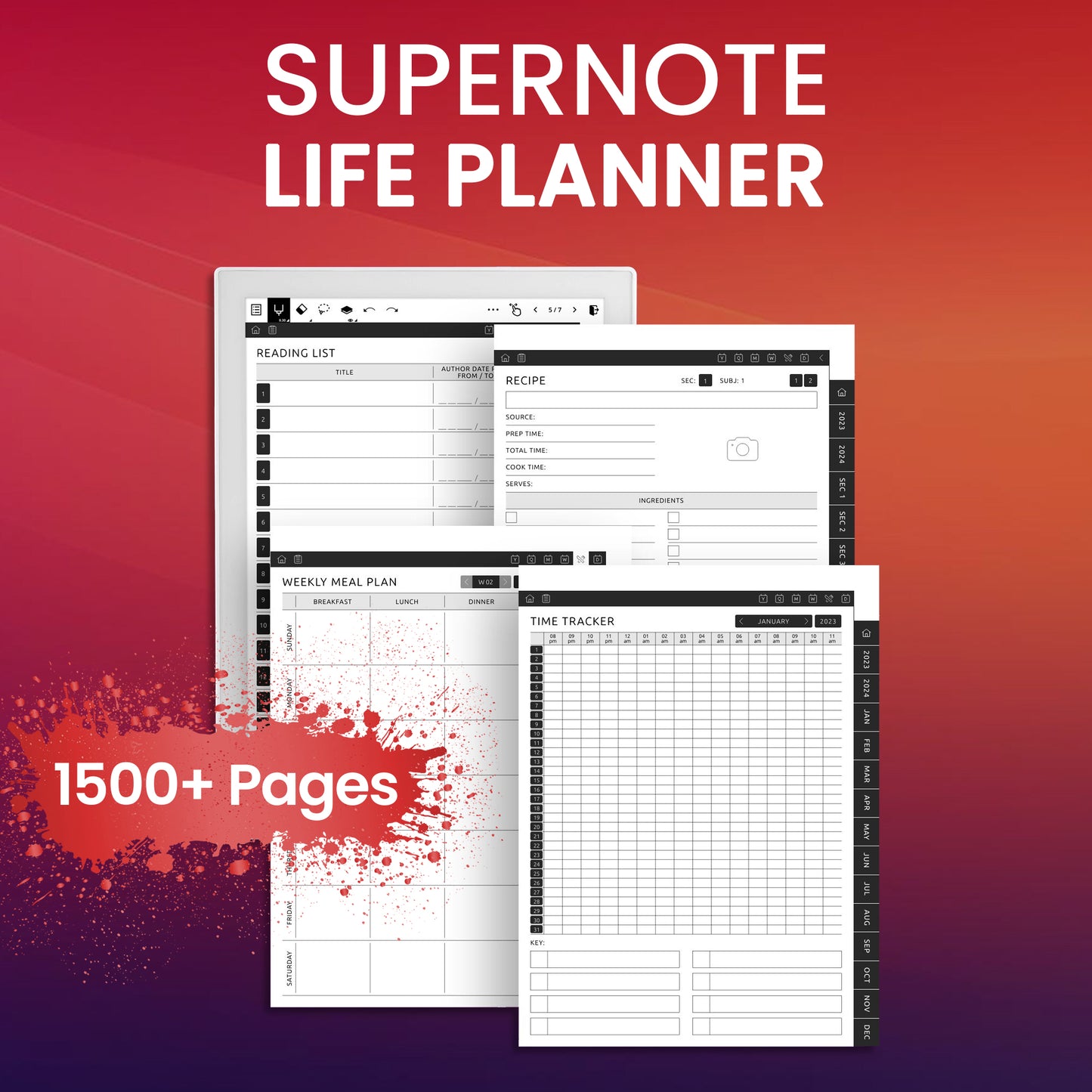 Supernote Gratitude Planner Template