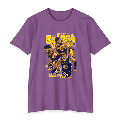 Golden State Warriors Unisex CVC Jersey T-shirt - It's Raining 3's - Basketball Design - CreativeRino