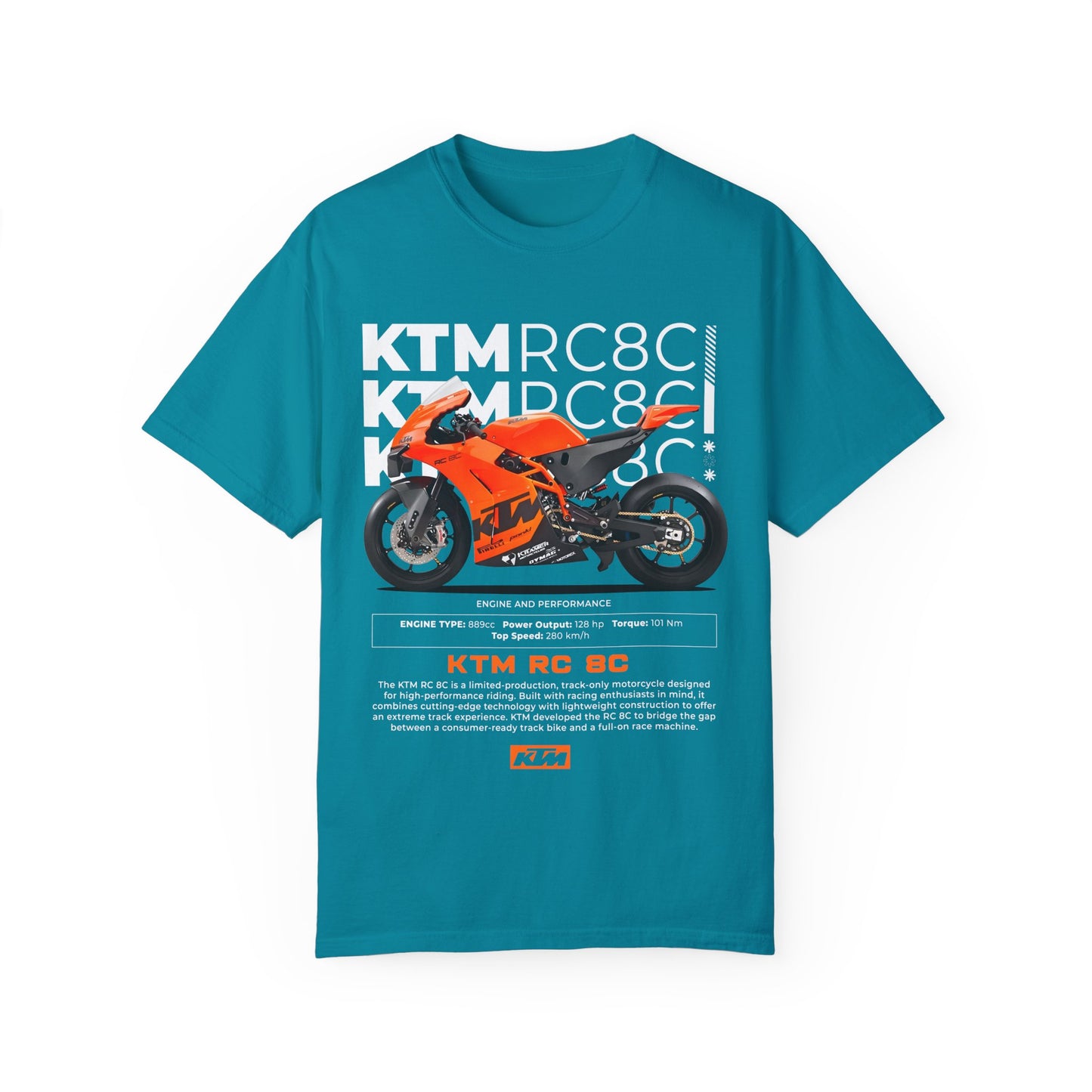 KTM RC 8C Unisex Garment-Dyed T-Shirt - Perfect for Motorcycle Enthusiasts - CreativeRino