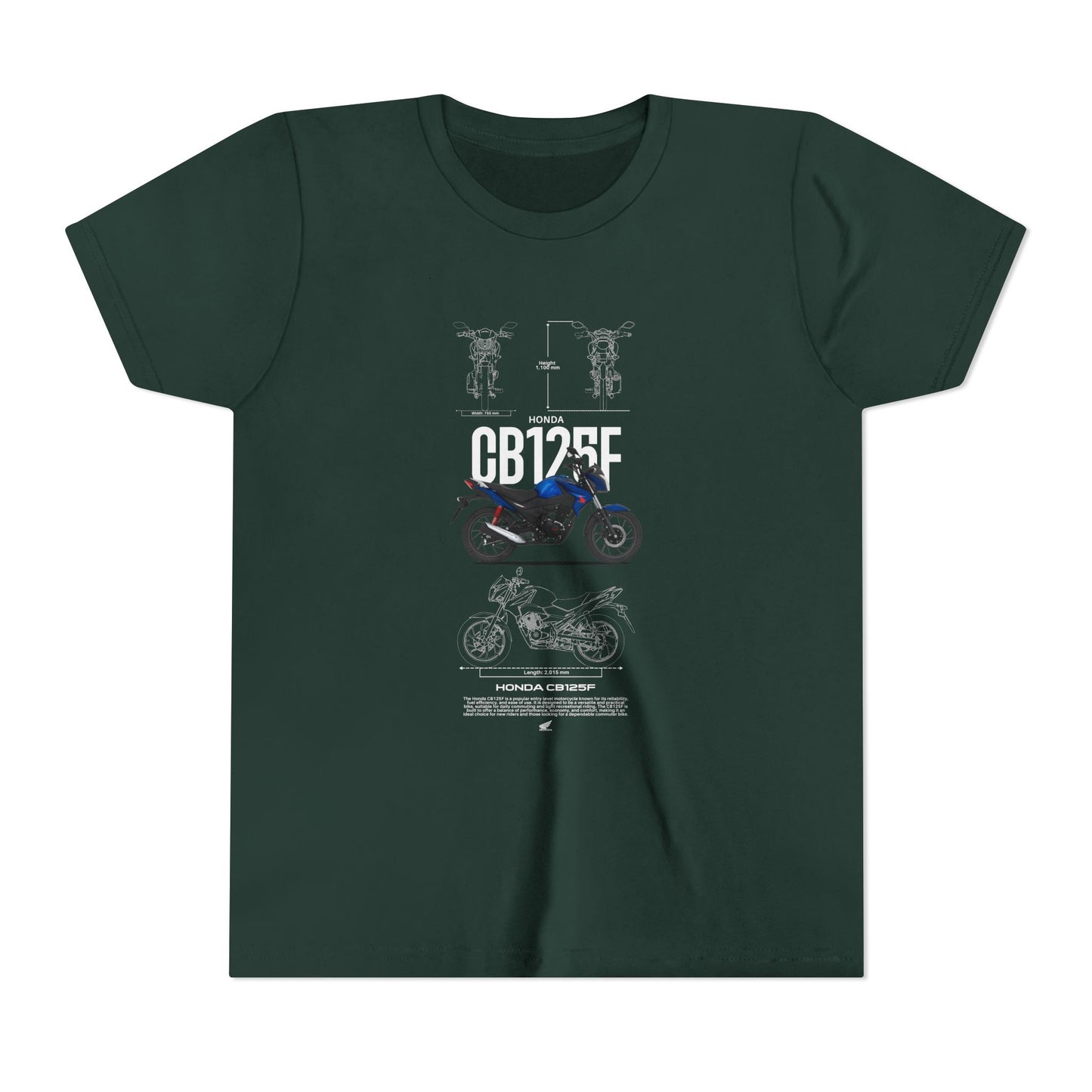Honda CB125F Youth Motorcycle Graphic T-shirt - CreativeRino