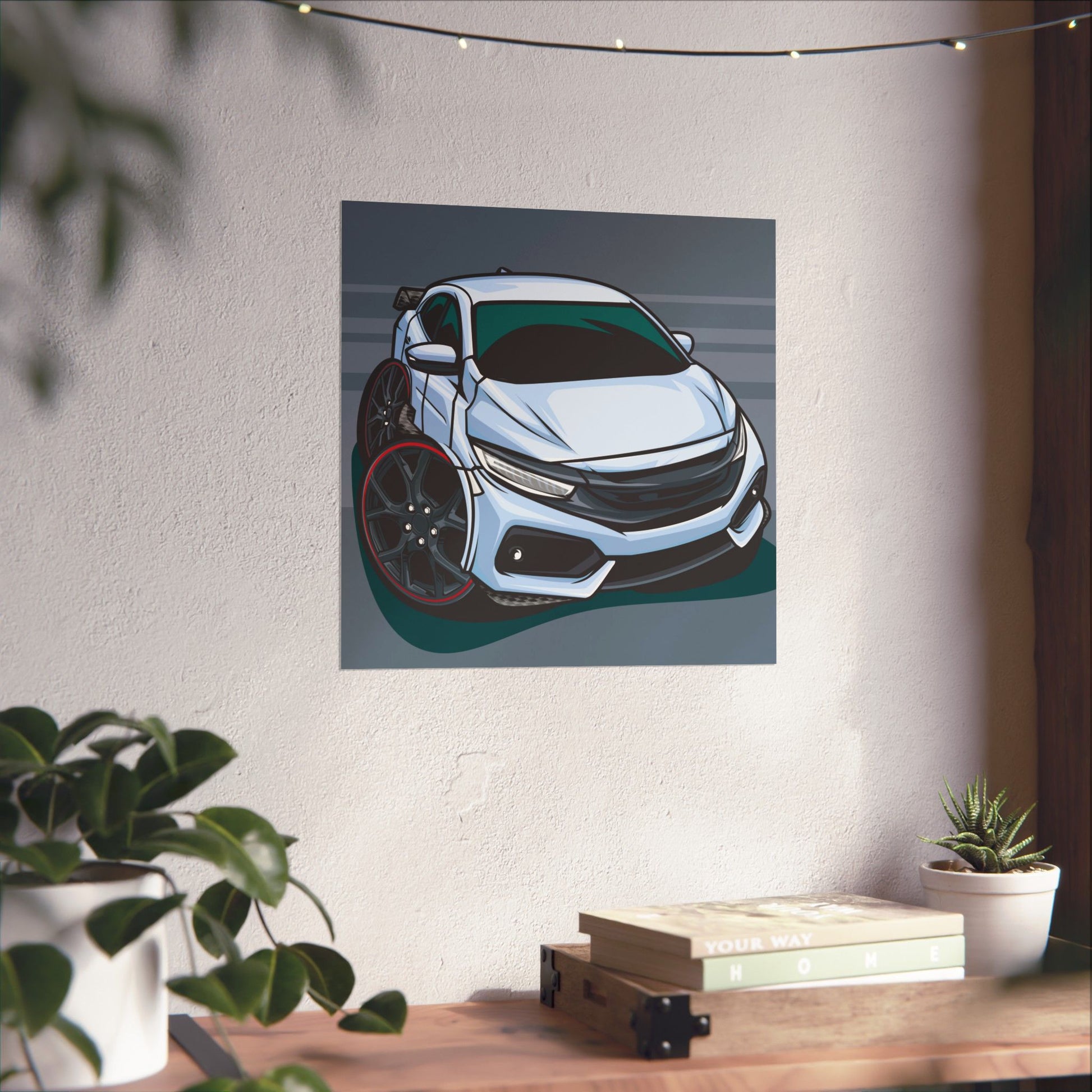 Racing Car Square Poster | Matte Wall Art for Auto Enthusiasts - CreativeRino