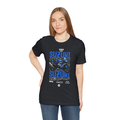 Biker Life Suzuki T-Shirt - Unisex Jersey Tee for Motorcycle Enthusiasts - CreativeRino