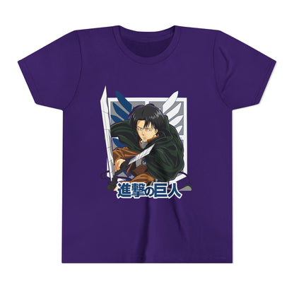 Youth Anime Levi Short Sleeve Tee - Attack on Titan T-shirt - CreativeRino
