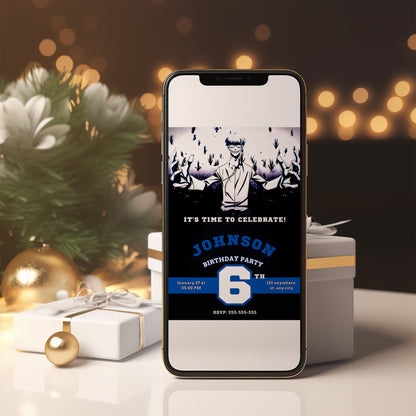 Blue Lock Birthday Invitation Template - CreativeRino