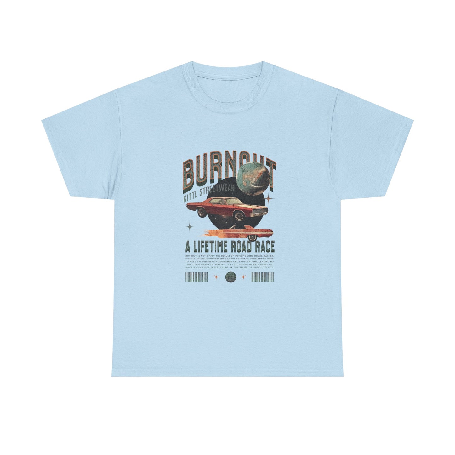 Burnout Road Race Unisex Heavy Cotton Tee - Vintage Graphic T-Shirt for Car Enthusiasts - CreativeRino