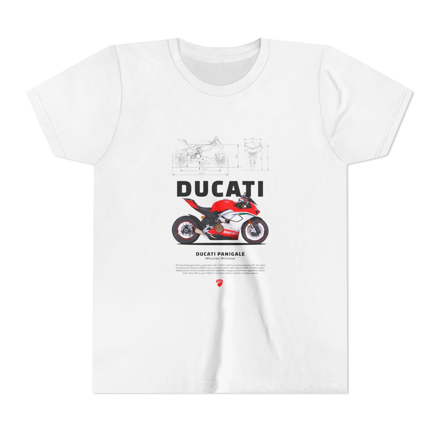Ducati Panigale Youth Short Sleeve Tee - Perfect T-shirt for Young Moto Enthusiasts - CreativeRino