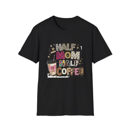 Half Mom Half Coffee T-Shirt — Funny Mom Coffee Tee Printify