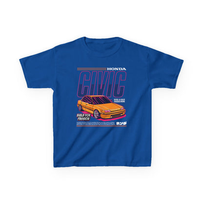 Honda Civic Kids Heavy Cotton™ Tee - Build for Passion - Perfect T-shirt for Young Car Enthusiasts - CreativeRino